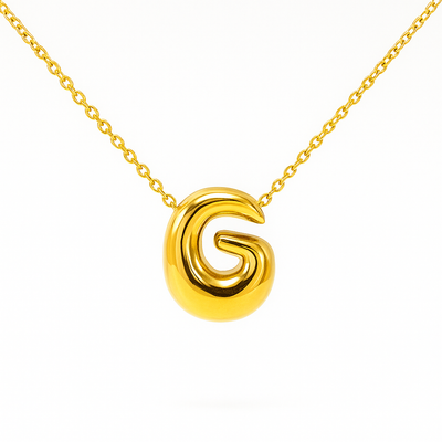 Initial Bubble Letter Necklace
