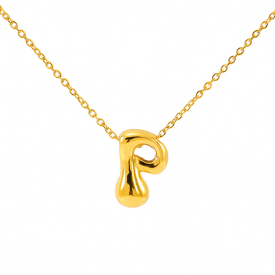 Initial Bubble Letter Necklace