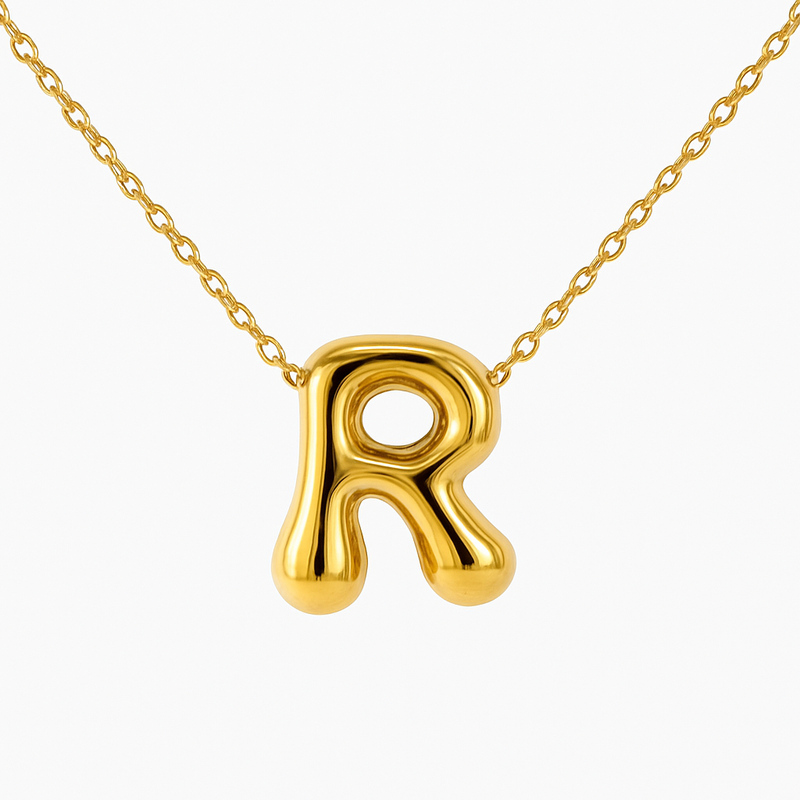 Initial Bubble Letter Necklace