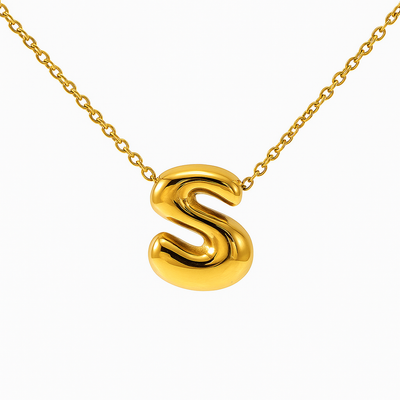 Initial Bubble Letter Necklace