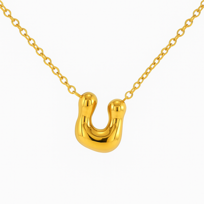 Initial Bubble Letter Necklace