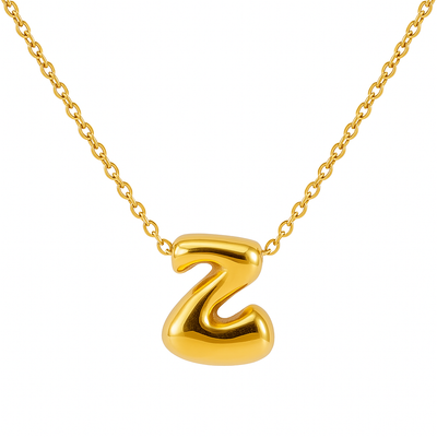 Initial Bubble Letter Necklace