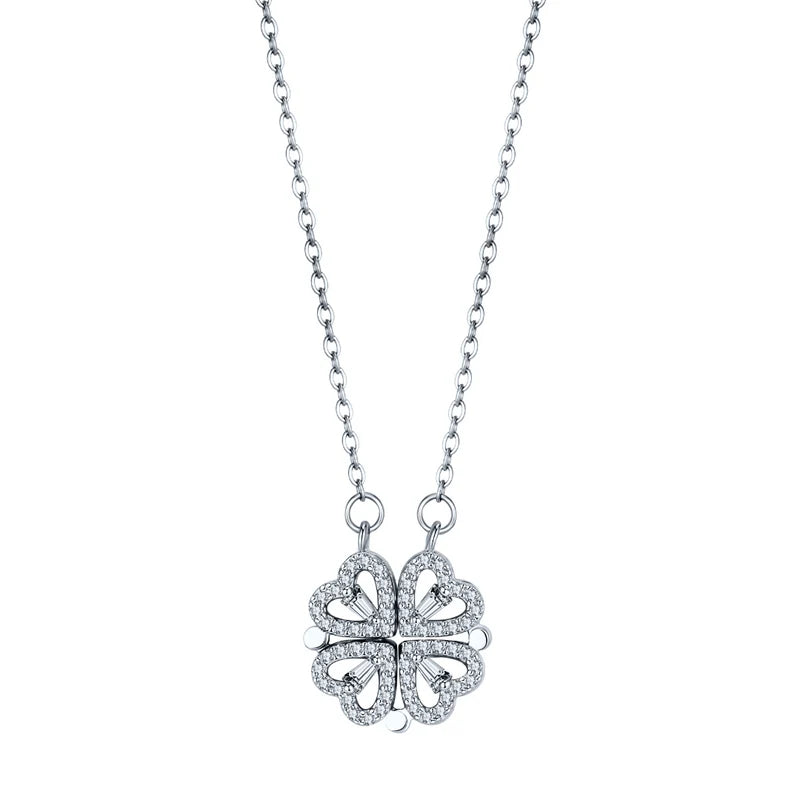 Four-Leaf Clover Hearts Necklace