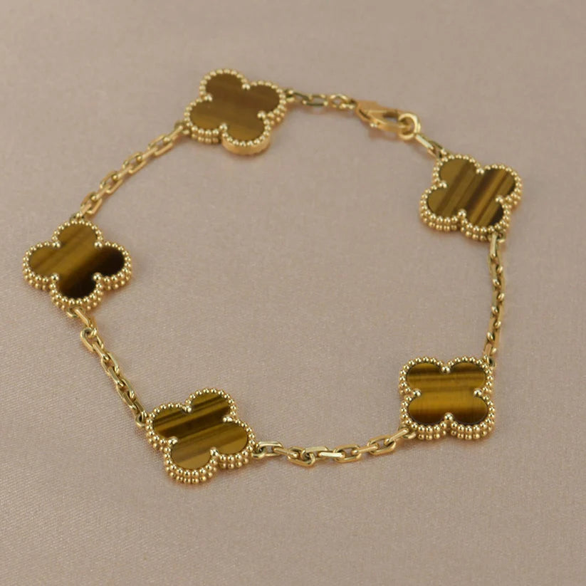 Tiger Eye Clover Bracelet