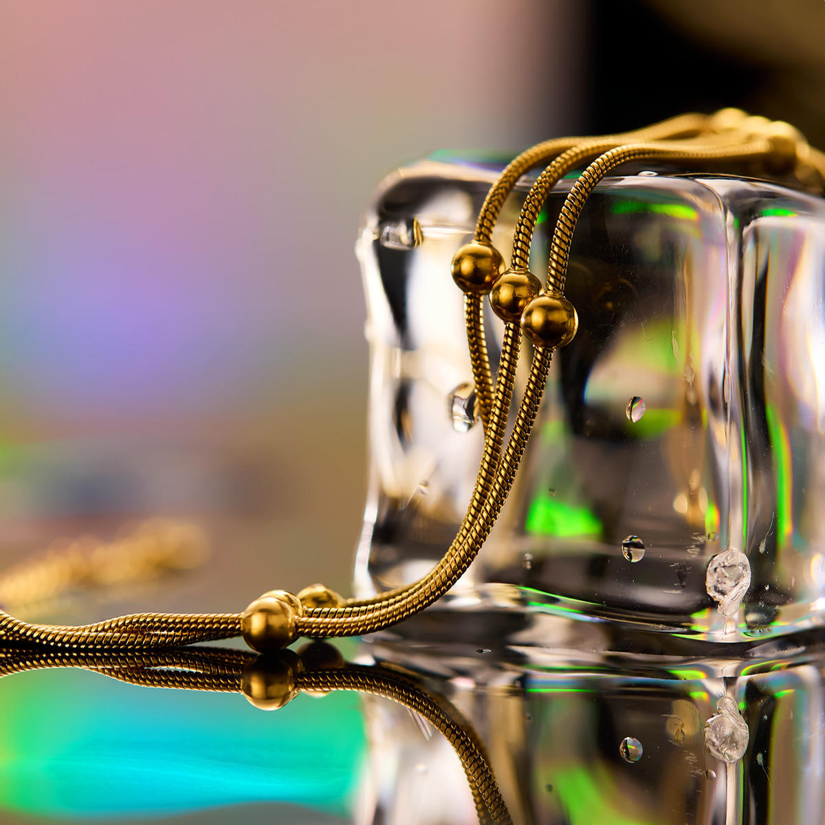 Triple Layer Gold Chain Bracelet with Beads E-legant Women’s Jewelry