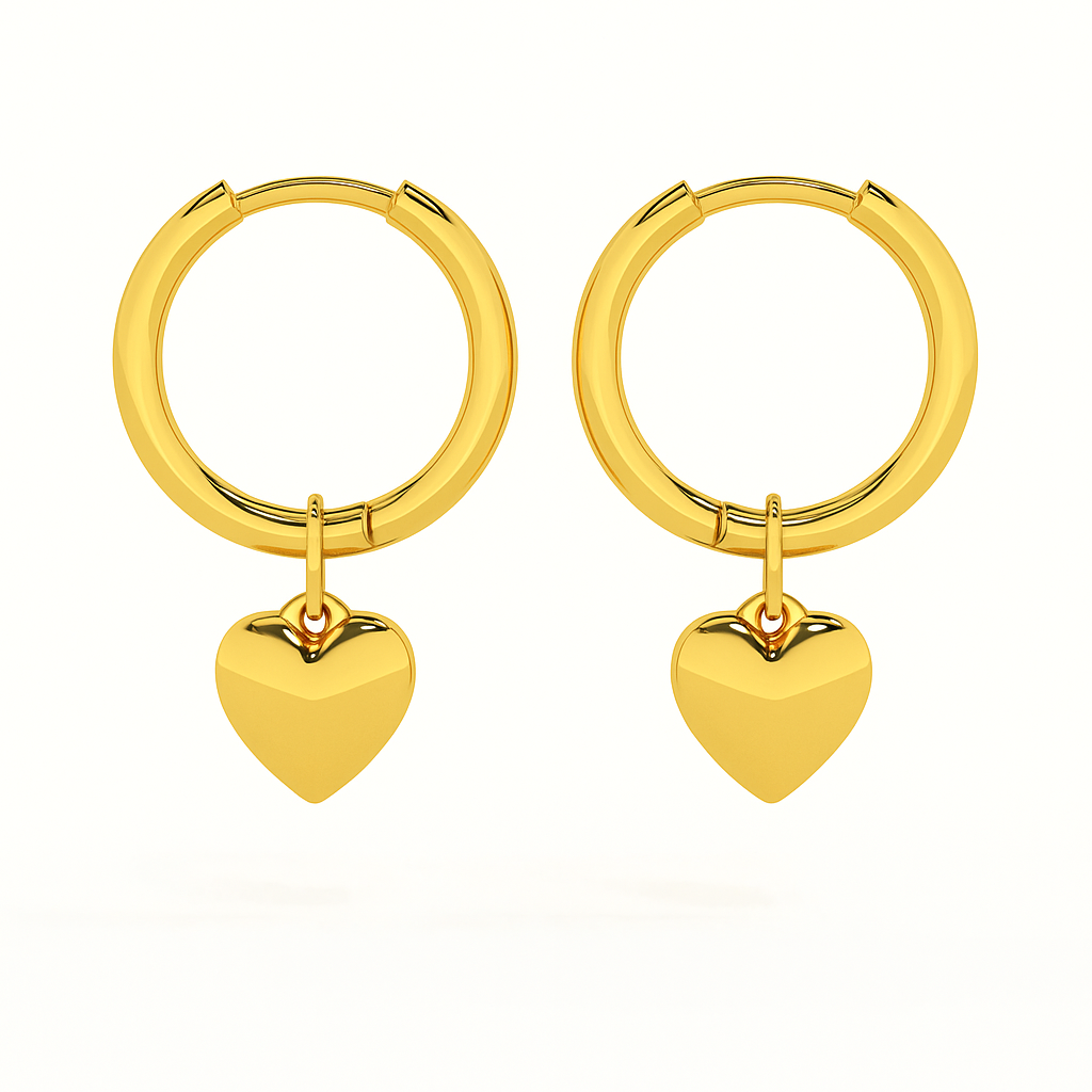 Small Heart Hoop Earrings sori style