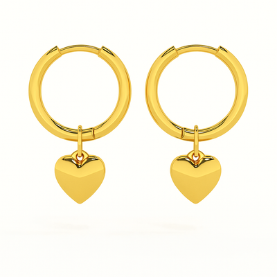 Small Heart Hoop Earrings sori style