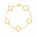 White Four Leaf Clover Bracelet - Lucky Charm Jewelry