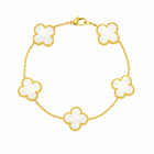 White Four Leaf Clover Bracelet - Lucky Charm Jewelry