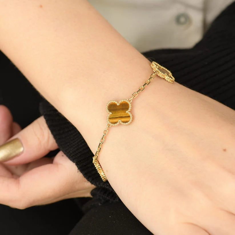 Tiger Eye Clover Bracelet